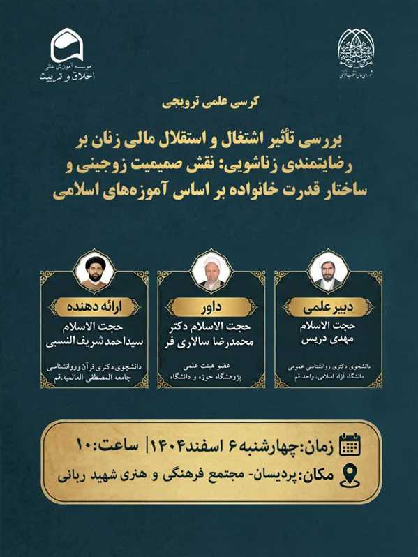 بررسی تأثیر اشتغال و استقلال مالی زنان بر رضایتمندی زناشویی: نقش صمیمیت زوجینی و ساختار قدرت خانواده بر اساس آموزه‌های اسلامی